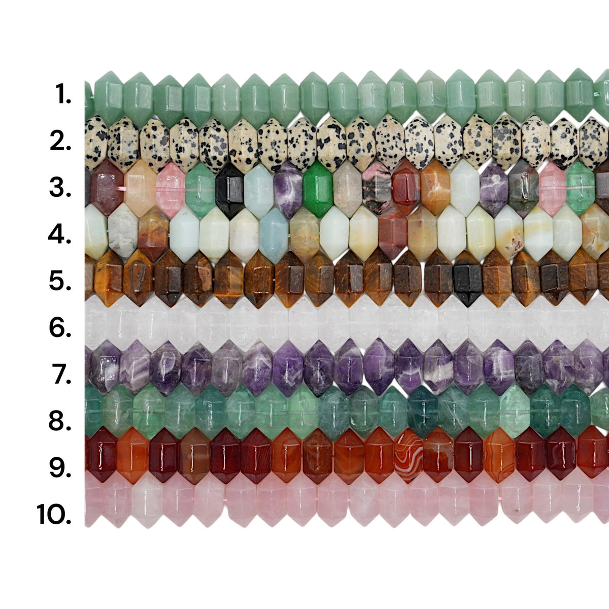 Fil de perle Cube nugget facetté 10x20 mm référence 63 (10 pierres naturelles disponible) RESTOCK