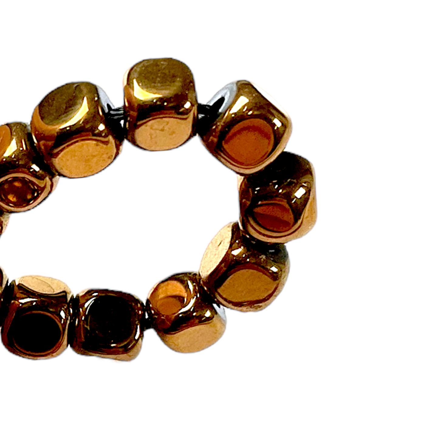 Fil de perle Hématite electroplaqué bronze HEB-4 - Foliesbijoux