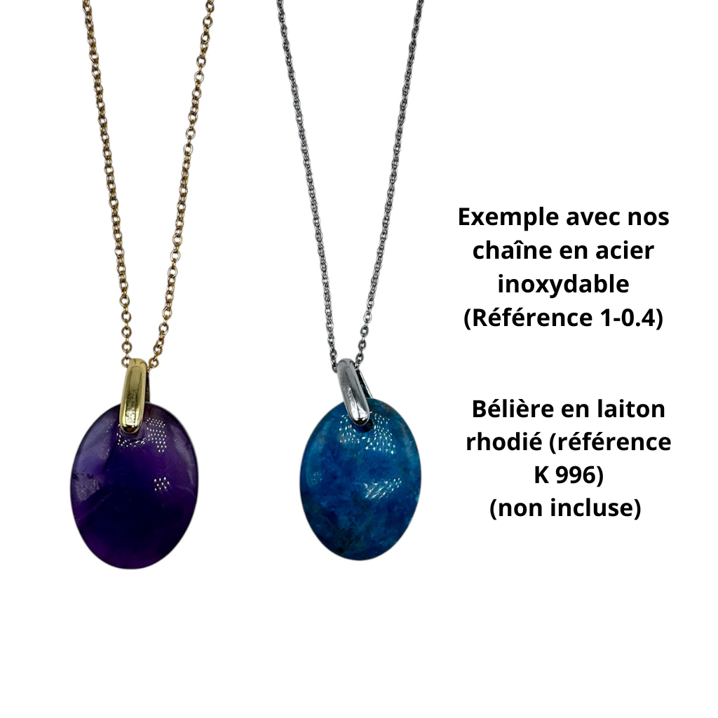Pendentif ovale 15x20 mm (10 pierres disponible) - Foliesbijoux