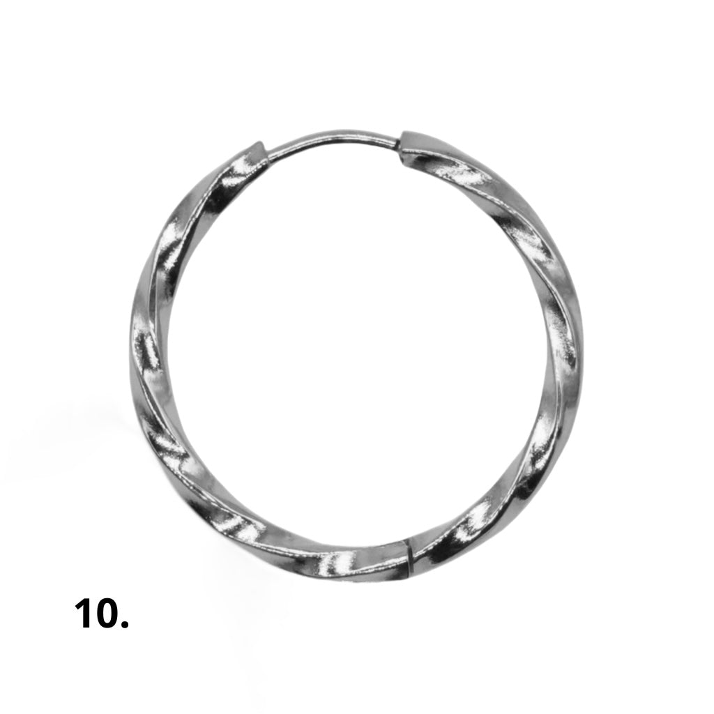 Lot de 5 paires de boucle d’oreille en acier inoxydable argenté (10 modèles disponible) (Donuts non compris) - Foliesbijoux