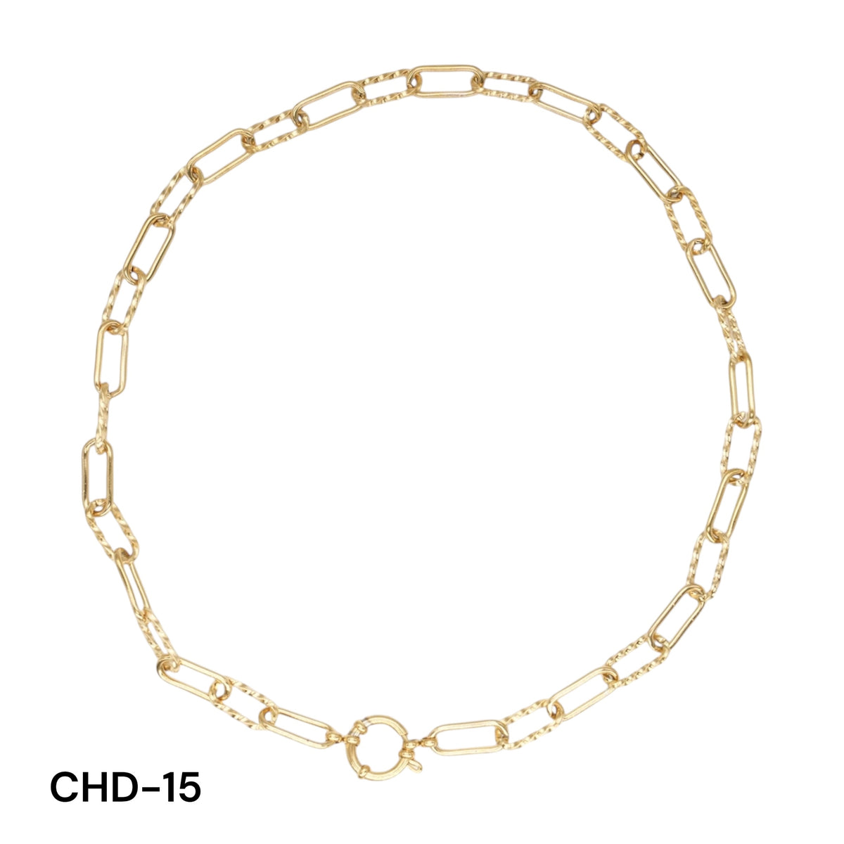 Chaîne de collier fermoir boué en acier inoxydable doré référence CHD (8 modèles disponible)