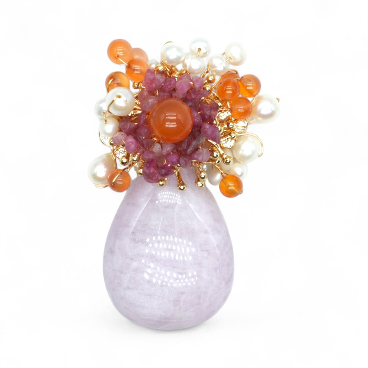 Broche Kunzite AAA 8x4 cm
