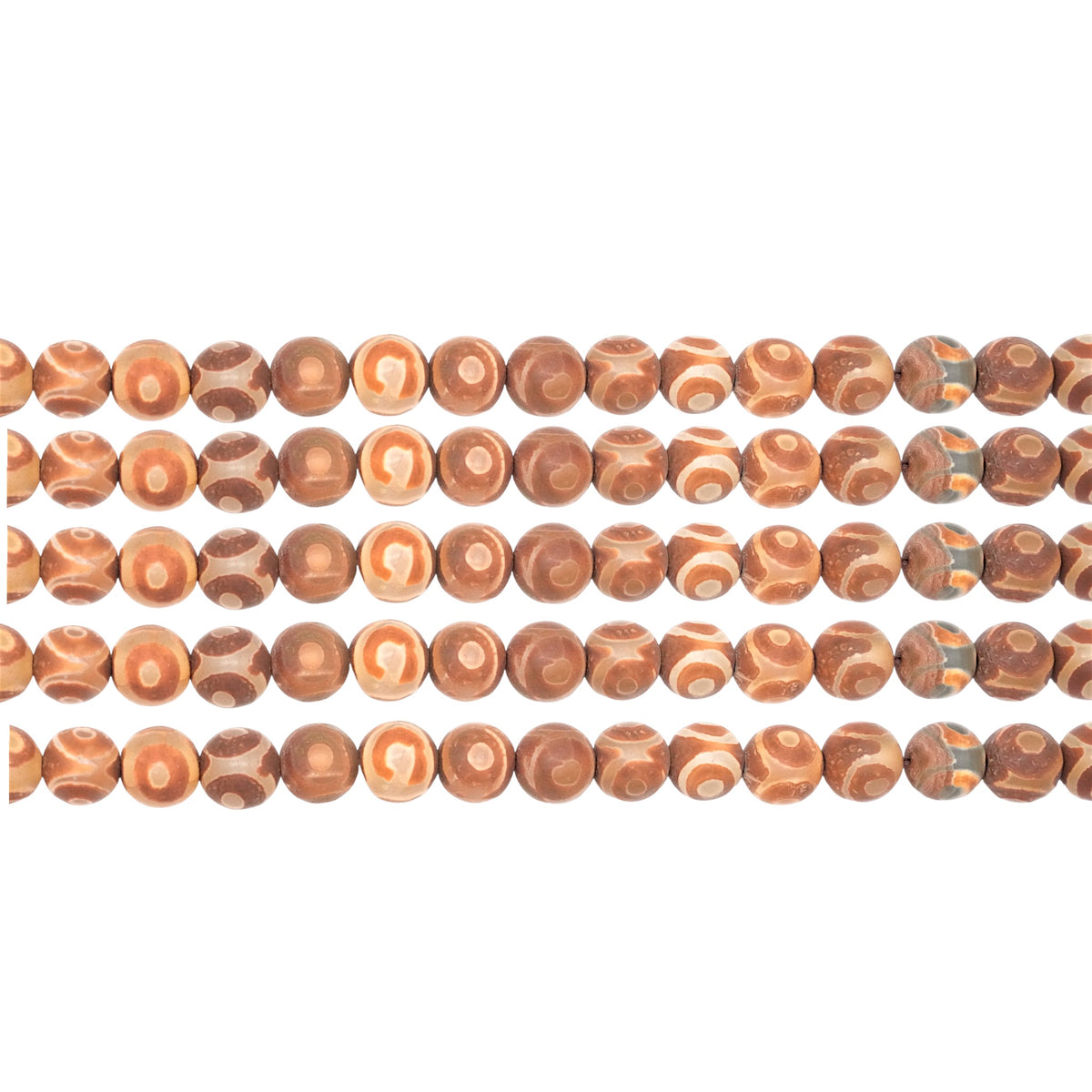 Fil de perle Agate du Tibet Dzi matte 10 mm #48 - Foliesbijoux