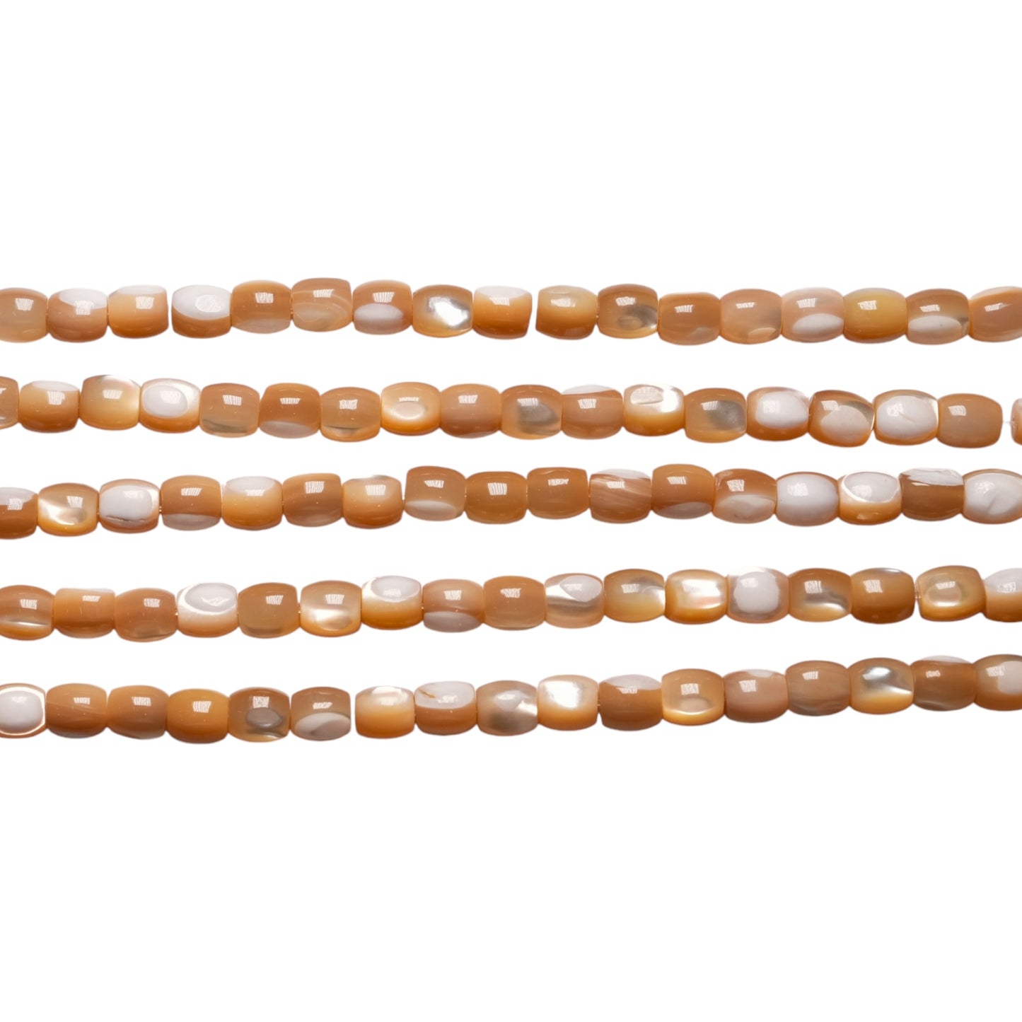 Fil de nacre dorée 6x6mm - Foliesbijoux