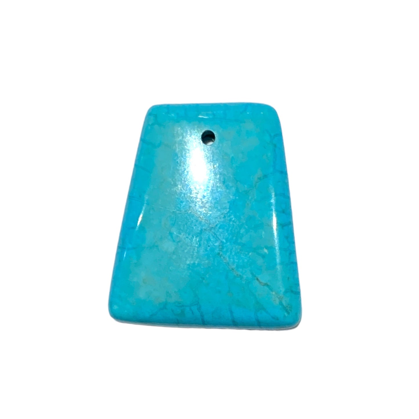 Pendentif en Howlite turquoise percé devant - Foliesbijoux