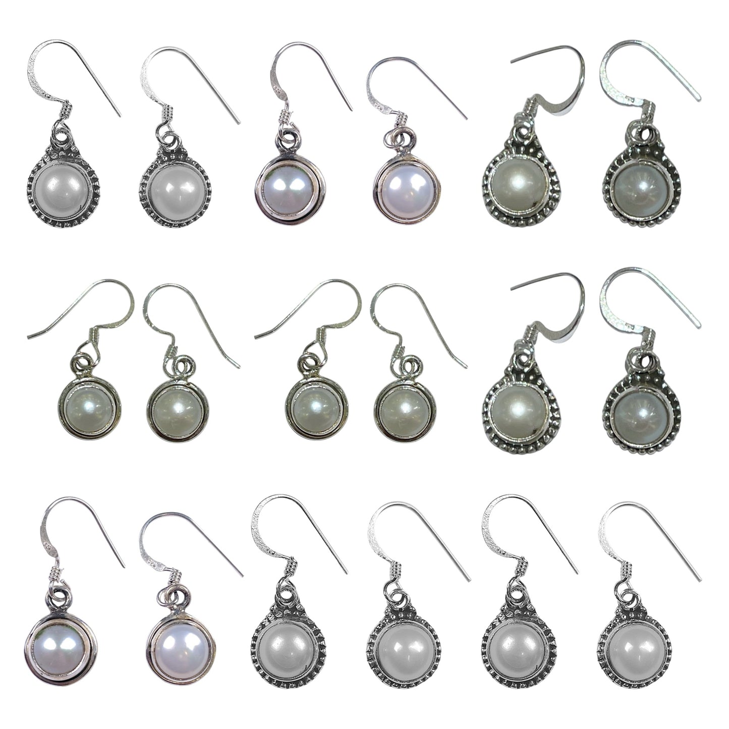 Boucle d'oreille en Argent 925 et perle de rivière modèle aléatoire - Foliesbijoux