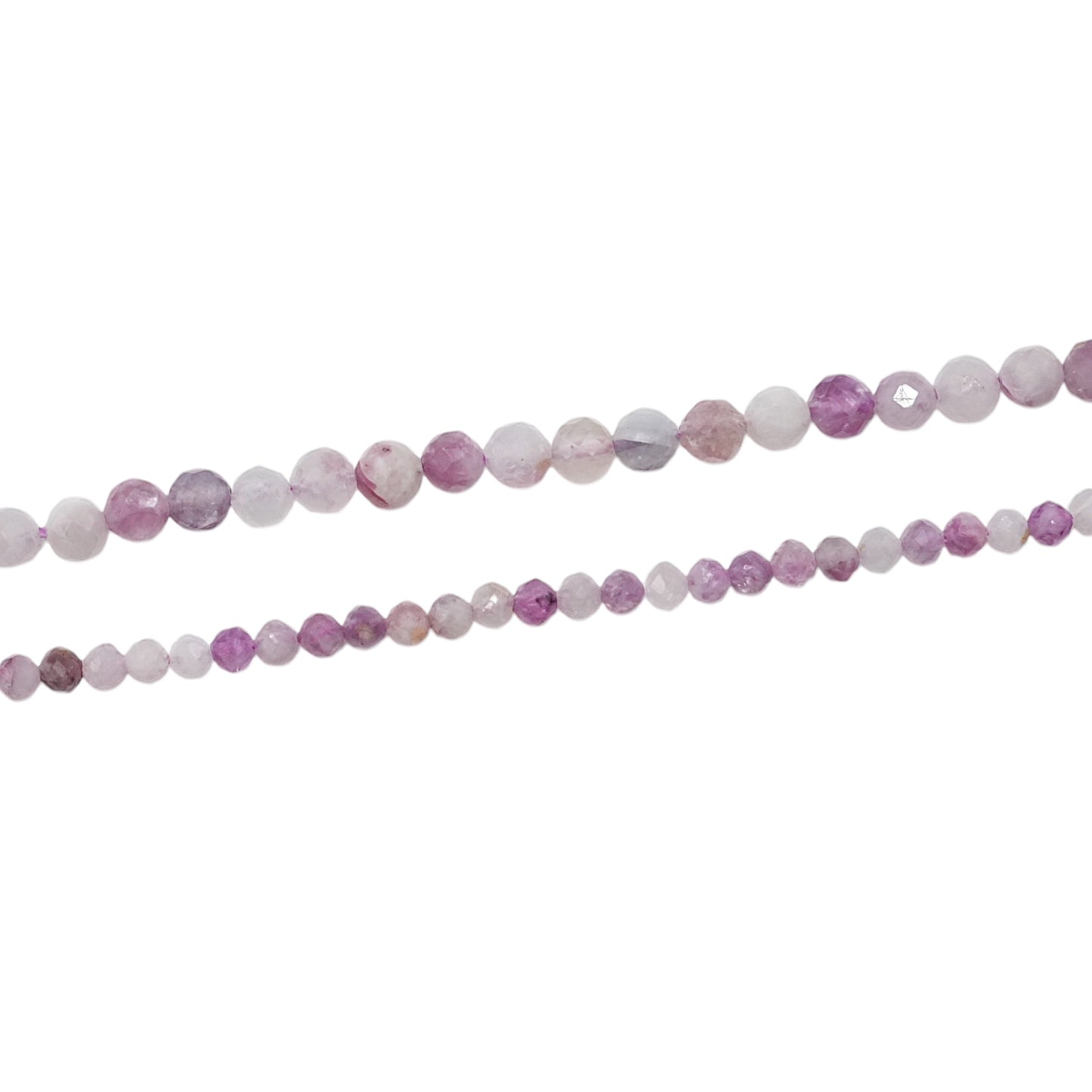 Fil Lépidolite claire en perle facetté - Foliesbijoux