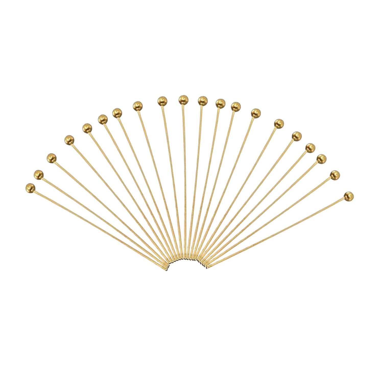 Tiges Clous à tête ronde en acier dorée pour fabrication de boucle d'oreille (3 tailles disponible)