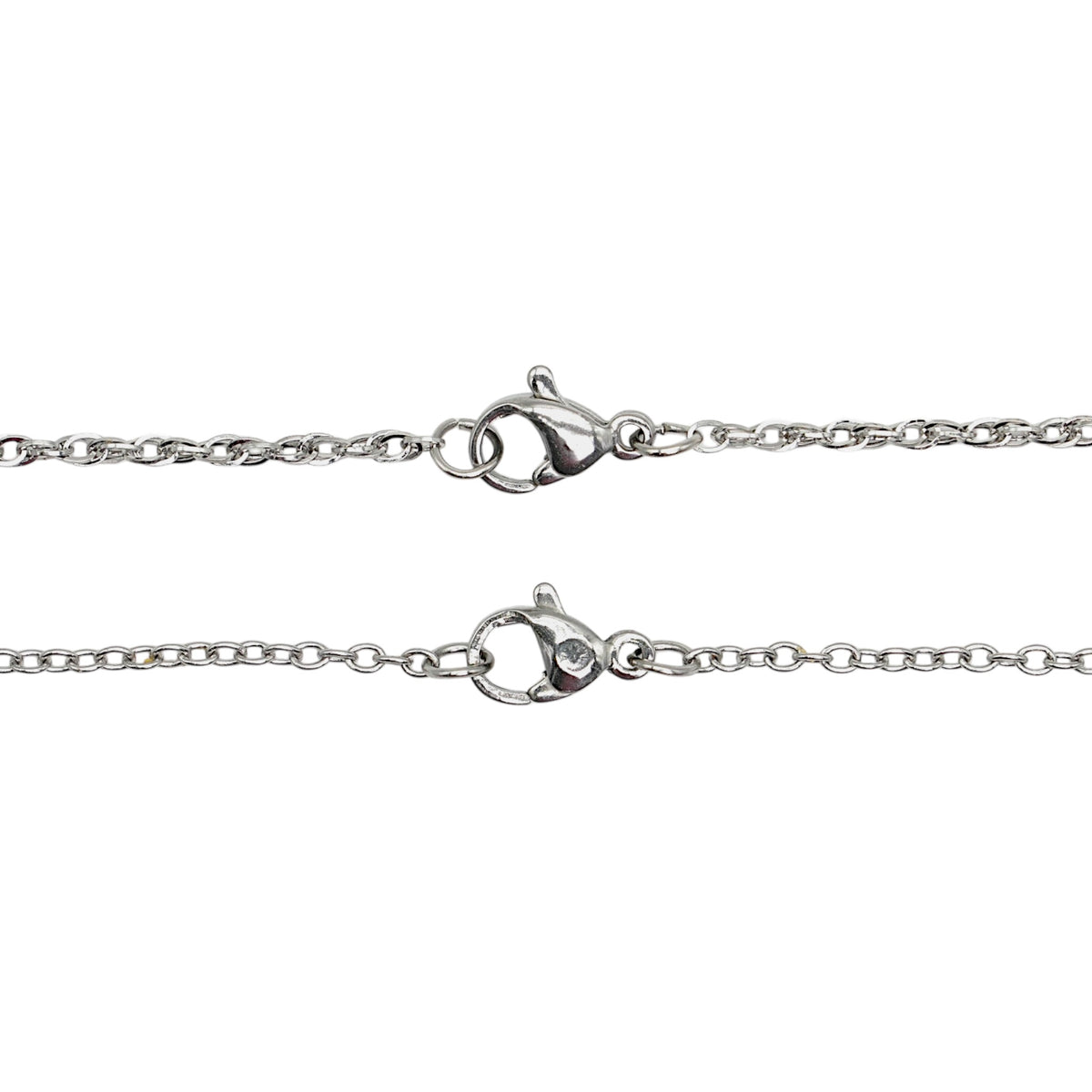 Pack of 10 stainless steel silver chains model 20 (2 link sizes 0.5/0.4 available)