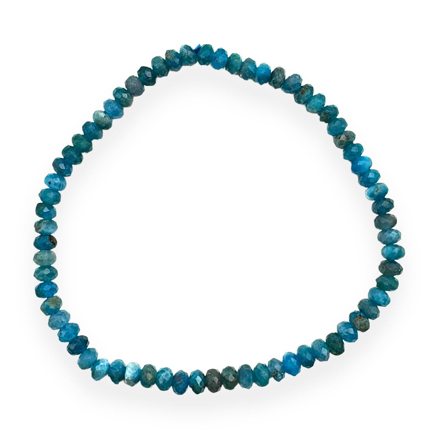 Bracelet Facetté 3x4mm apatite bleue AA+ - Foliesbijoux