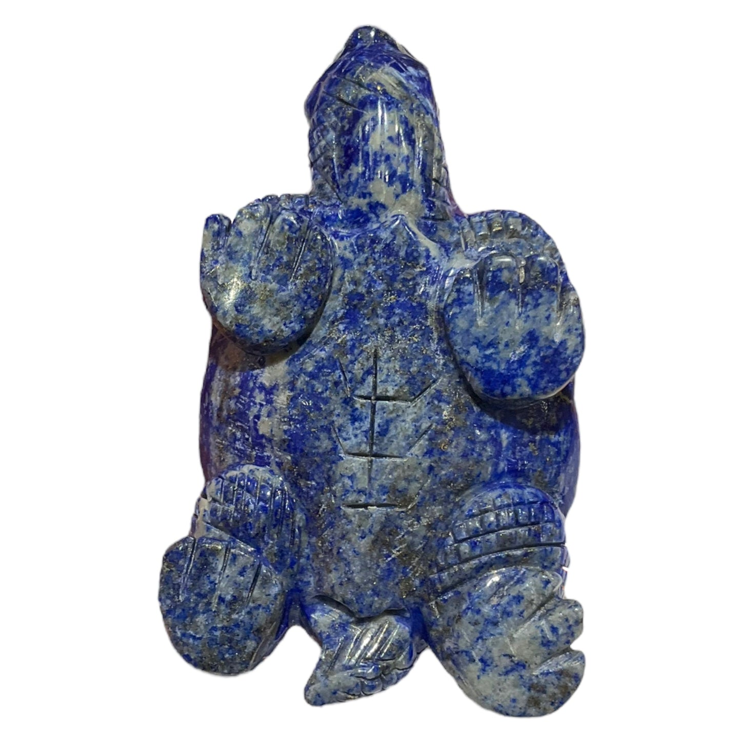 Figurine Tortue en Lapis-lazuli pièce unique numéro TL2 - Foliesbijoux
