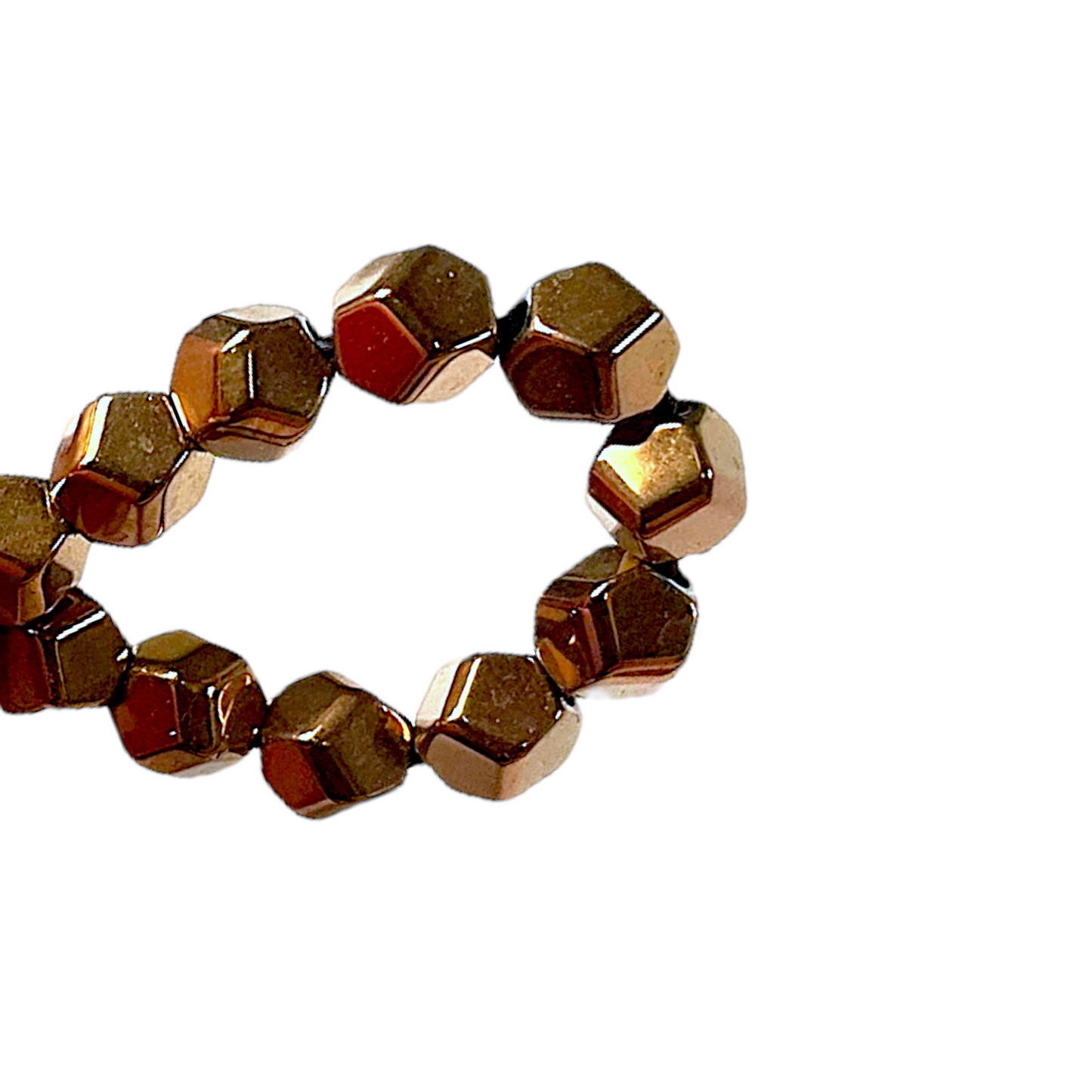 Fil de perle Hématite electroplaqué bronze HEB-3 - Foliesbijoux