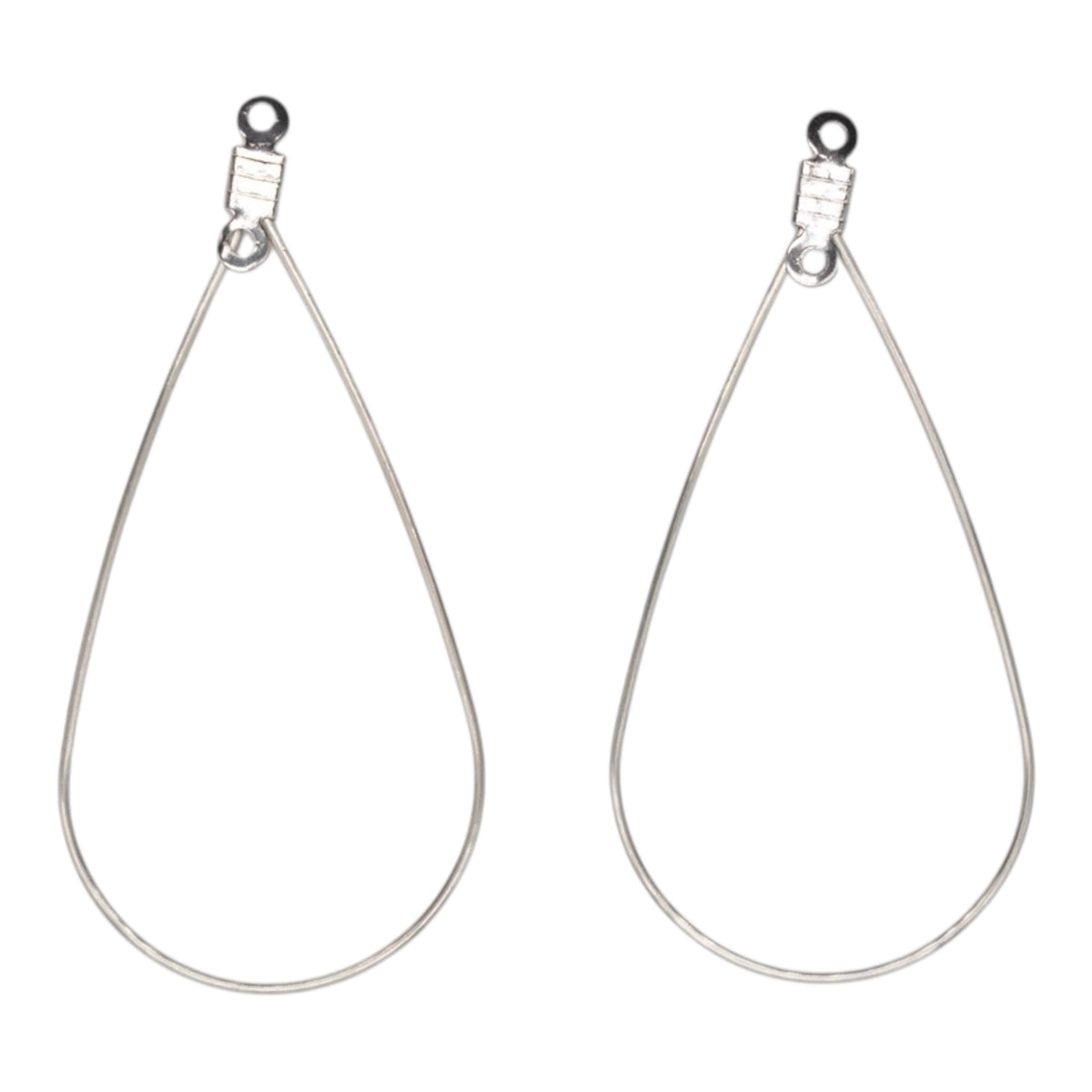 10 paires de supports de boucle d’oreille goutte à personnalisé en acier inoxydable argenté (2 tailles disponible)