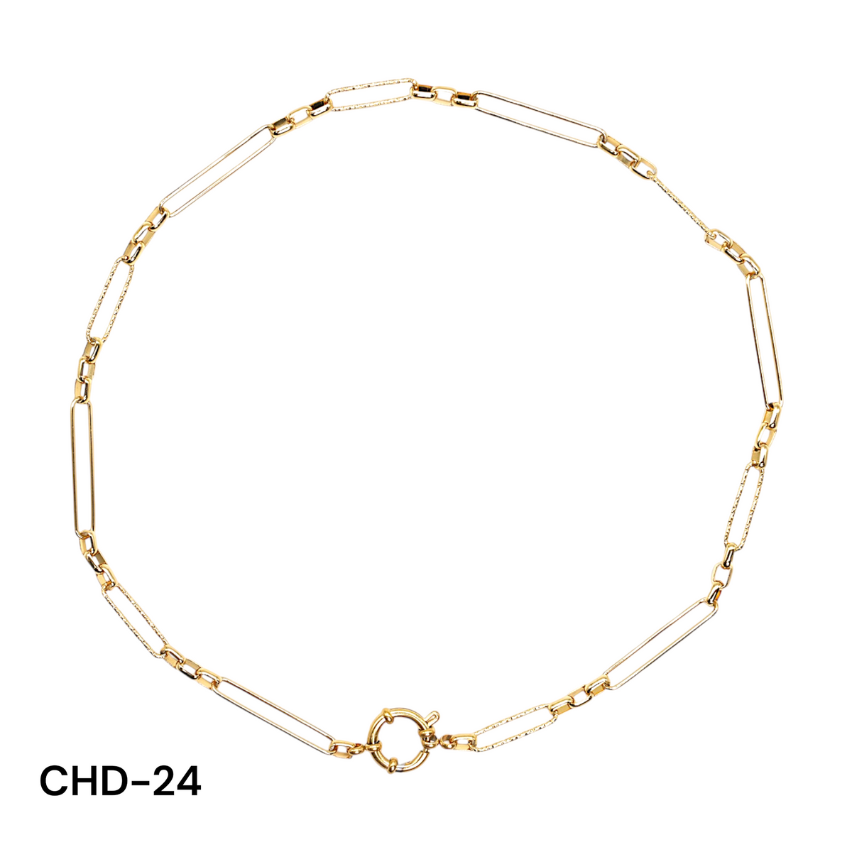 Chaîne de collier fermoir boué en acier inoxydable doré référence CHD (8 modèles disponible)