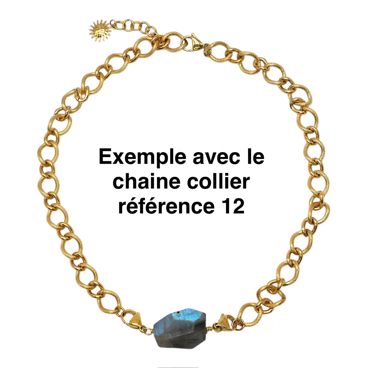 Pendentif Charm personnalisable embout deux mousquetons (9 pierres disponible)(chaîne non incluse) - Foliesbijoux