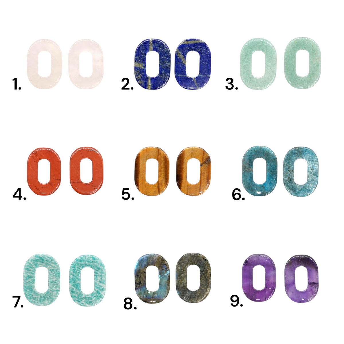 Lot de 2 charm’s forme ovale pour boucle d’oreille (Créole non comprise) (2 tailles disponible)
