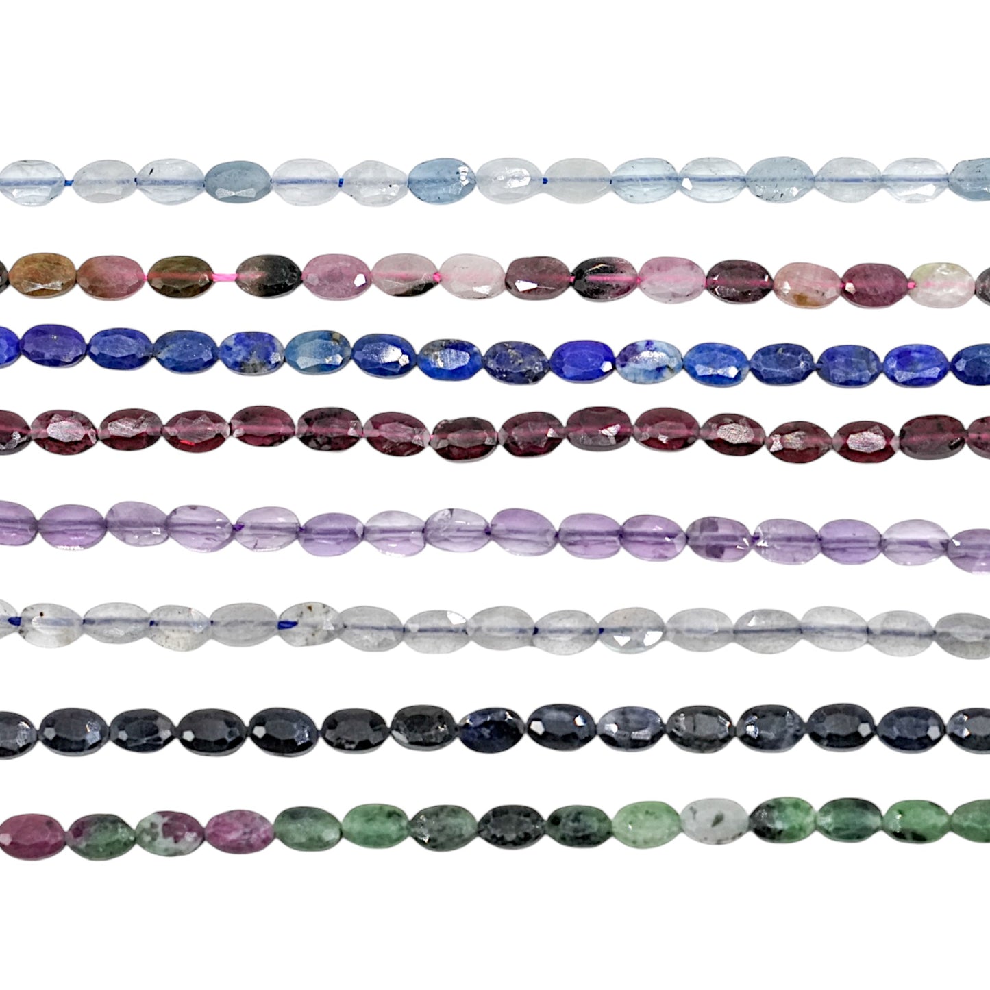 Fil de perles ovale facettés 4x6mm - Foliesbijoux