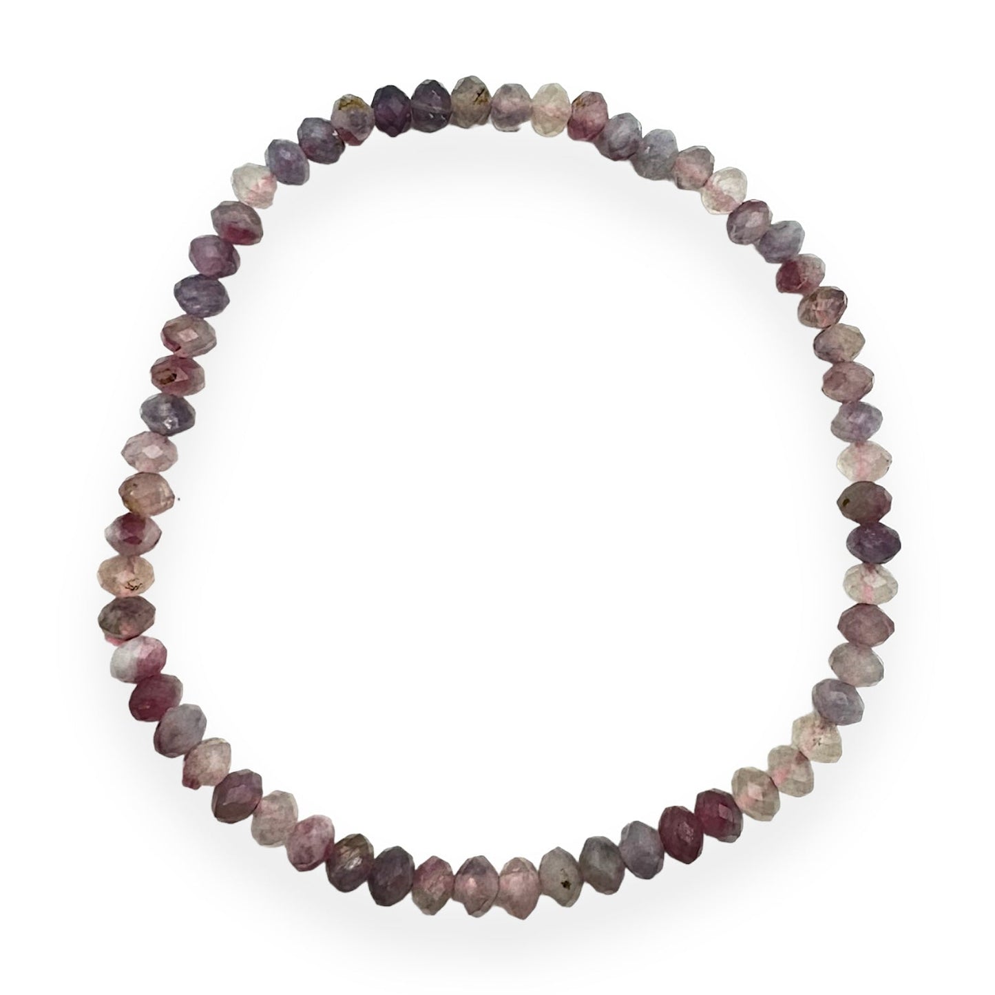 Bracelet Facetté 3x4mm tourmaline rose A+ - Foliesbijoux