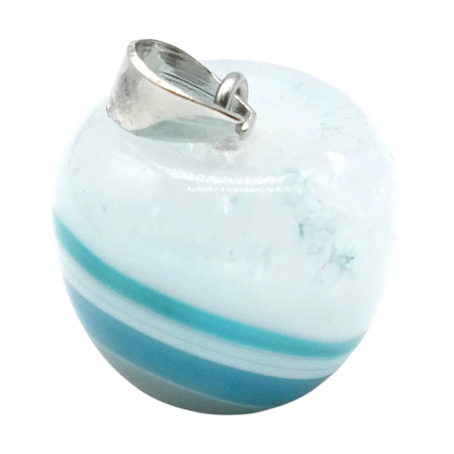 Pendentif en pomme en agate chauffée - Foliesbijoux