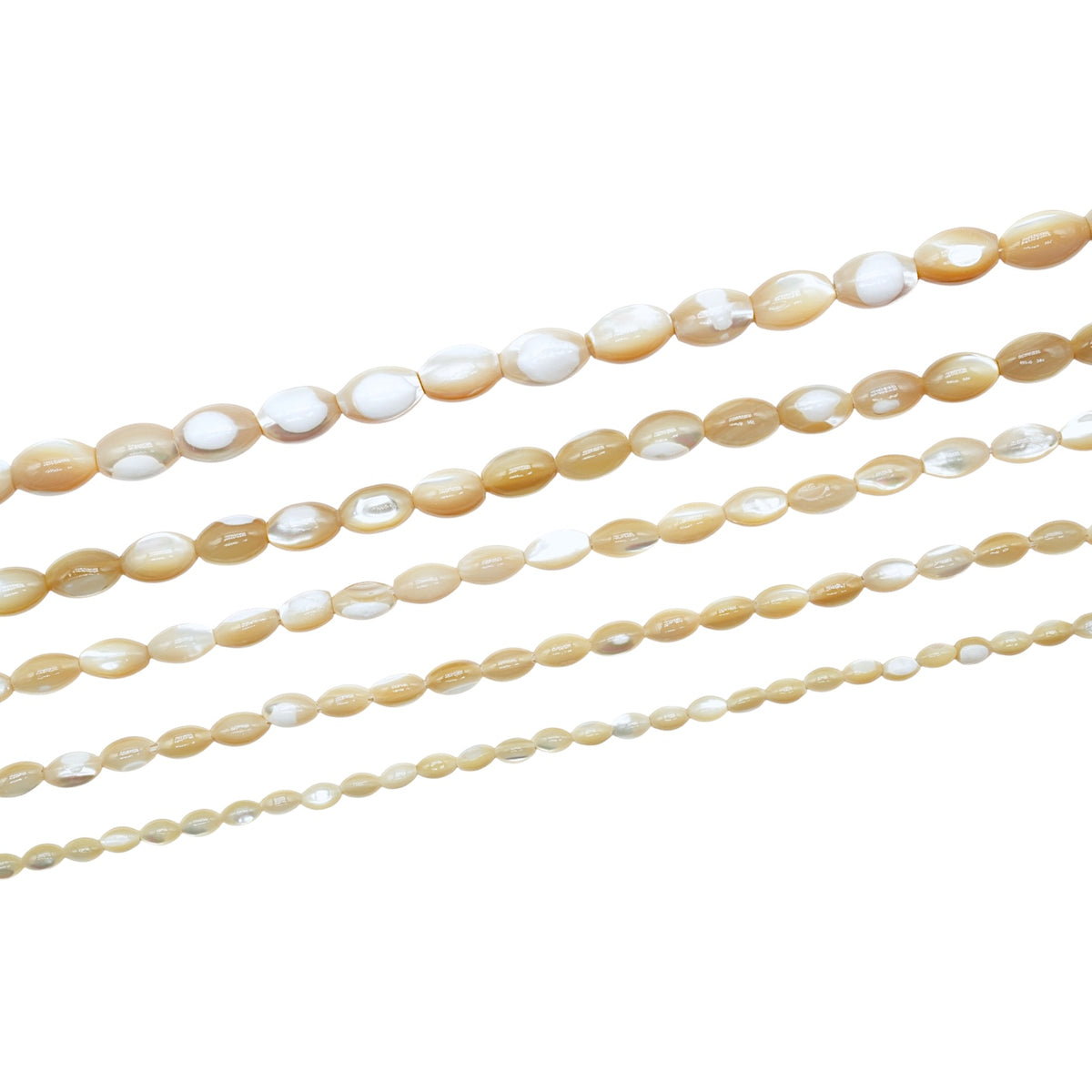 Fil de nacre dorée forme ovale (5 tailles disponible)