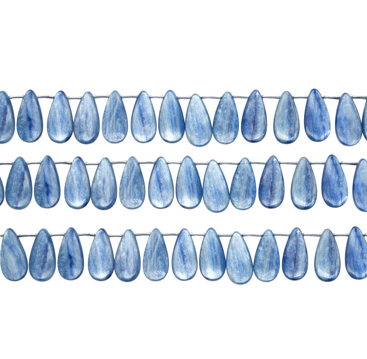 Fil de perle forme de goutte Cyanite bleue 12x26 mm (référence 78)
