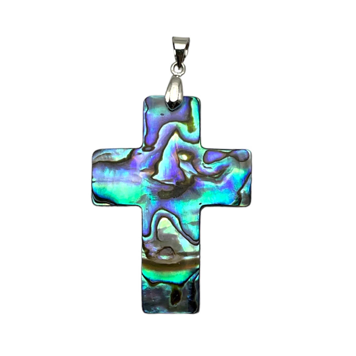 Pendentif Croix nacre d’abalone - Foliesbijoux