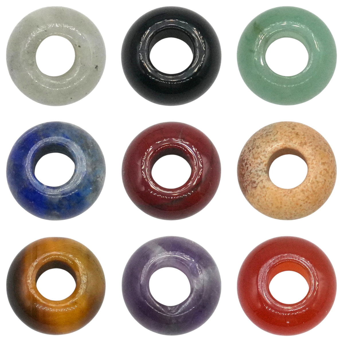 Lot de 10 donuts — trou 5 mm avec épaisseur de 6 mm (13 pierres disponible) - Foliesbijoux