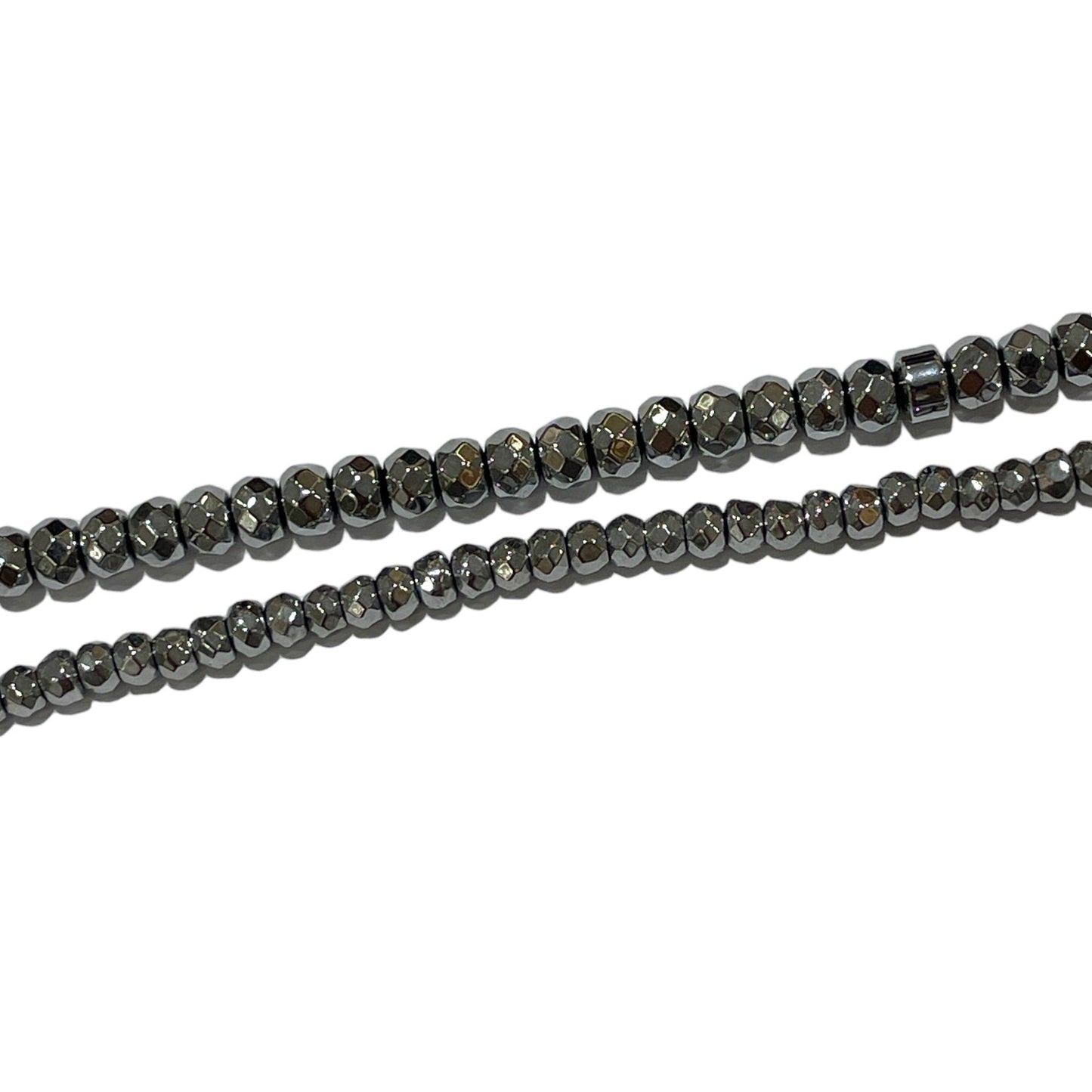 Fil de perle Hématite electroplaquée argentée claire - Foliesbijoux
