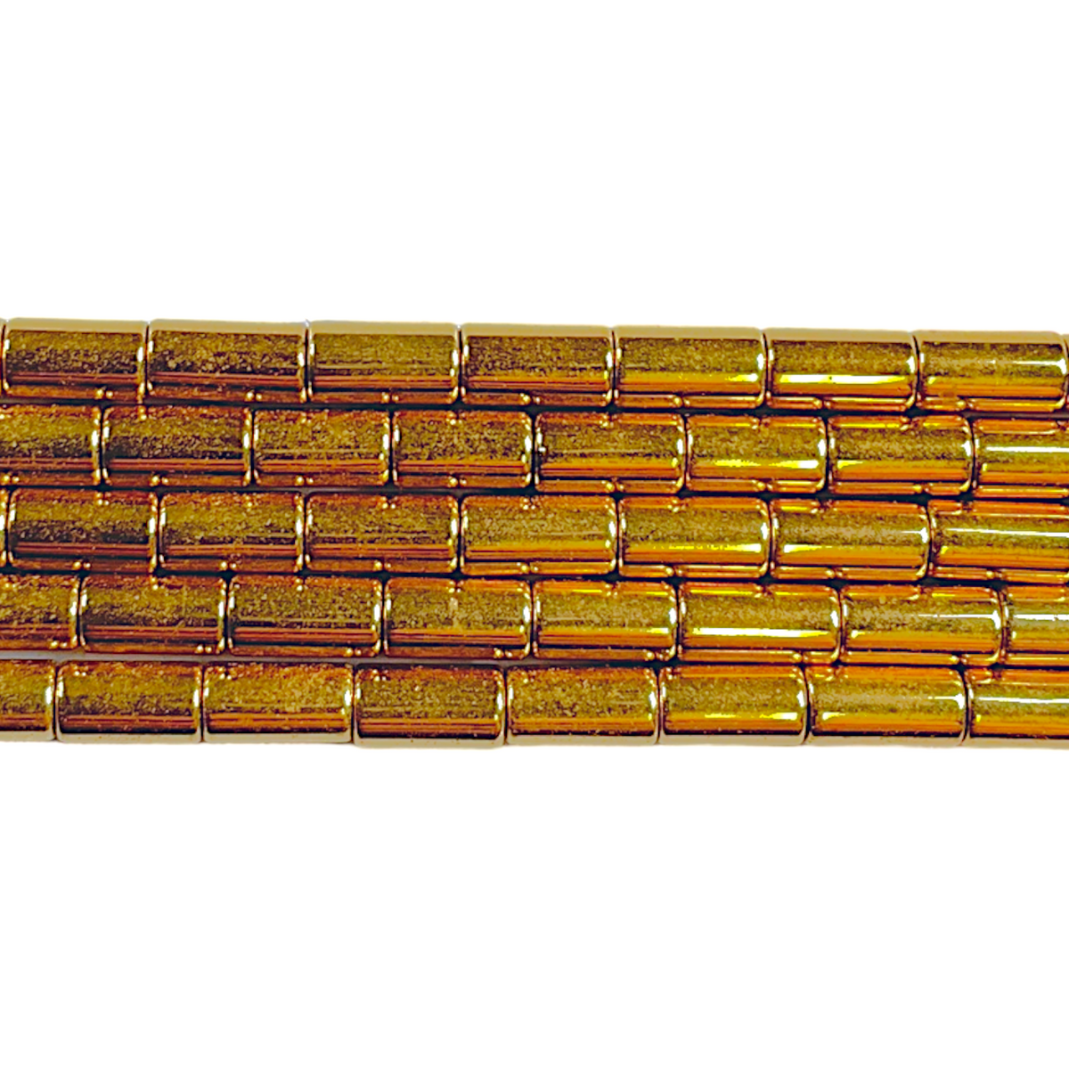Fil de perle Hématite electroplaquée dorée claire HEDC-6 - Foliesbijoux