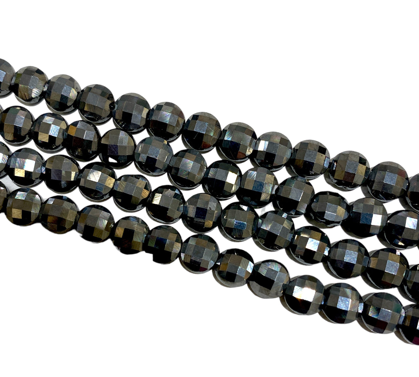 Fil de Terahertz en rond plat facetté 6x6 - Foliesbijoux