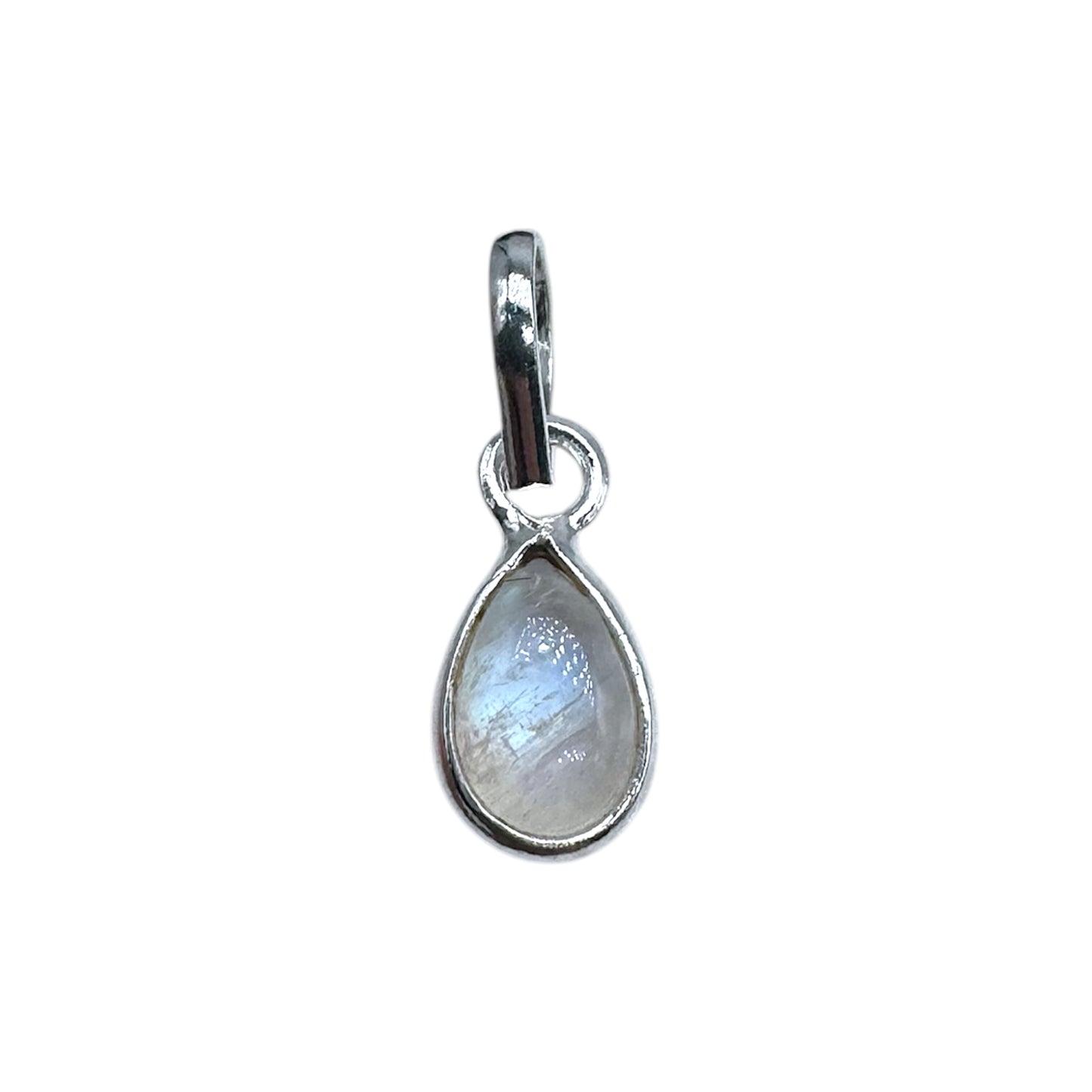 Pendentif Argent 925 & Pierre de lune bleutée - Foliesbijoux