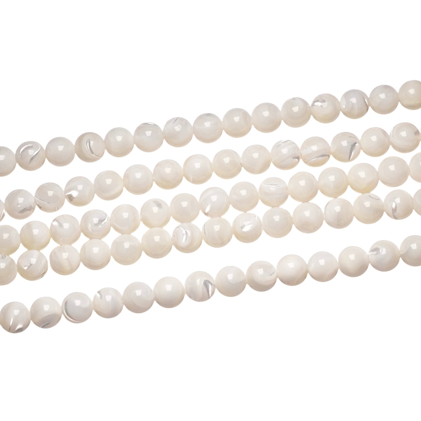 Fil de perle nacre blanche AAA - Foliesbijoux