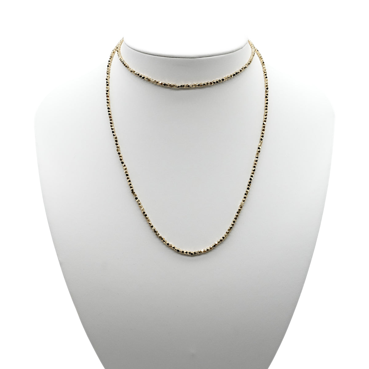 Collier sautoir 70 cm avec fermoir Hématite electroplaquée doré 2 mm CHD-12 - Foliesbijoux