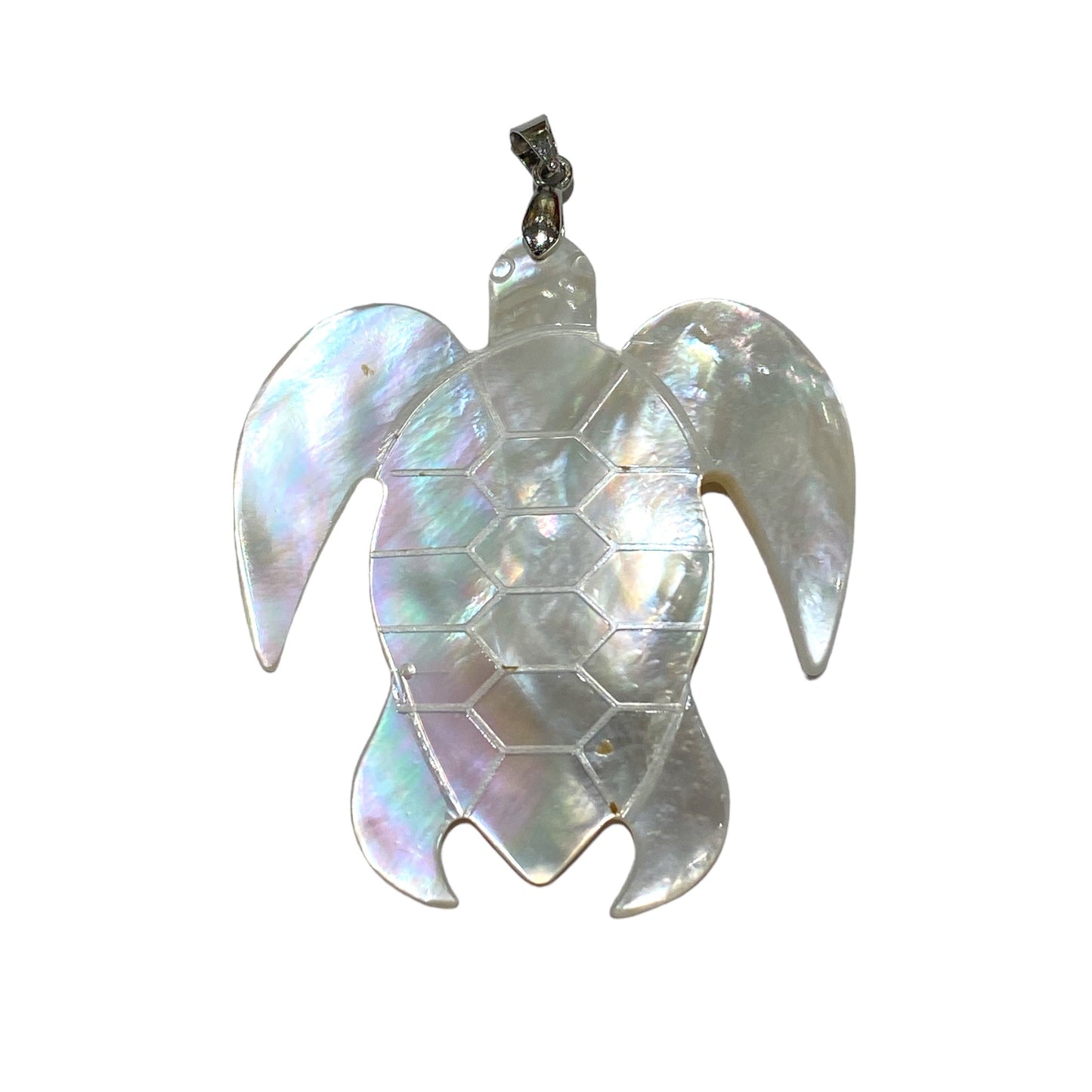 Pendentif forme tortue en nacre blanche - Foliesbijoux