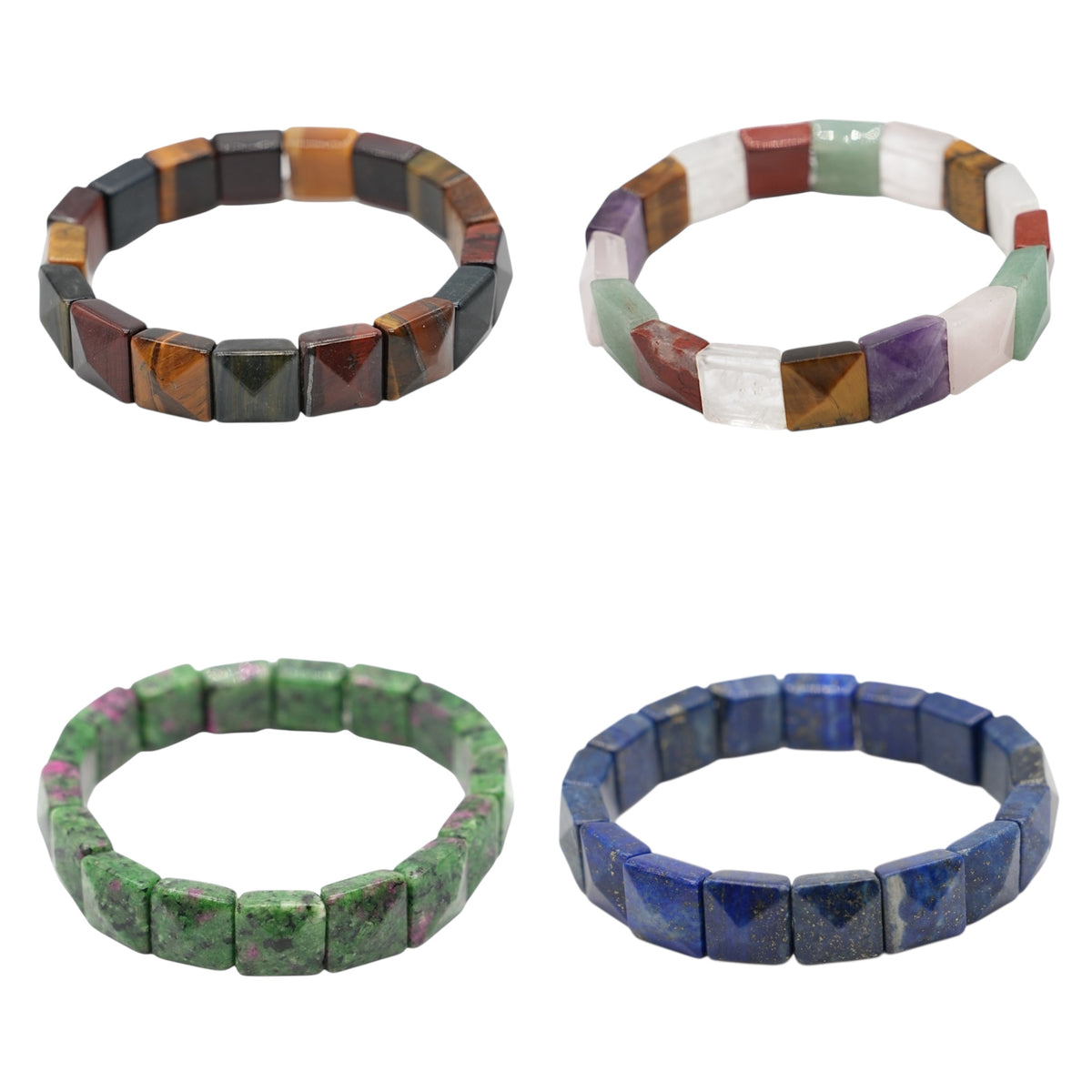 Bracelet à 2 trous AA+ 12x12 mm (31 pierres disponible) #7 NEW RESTOCK
