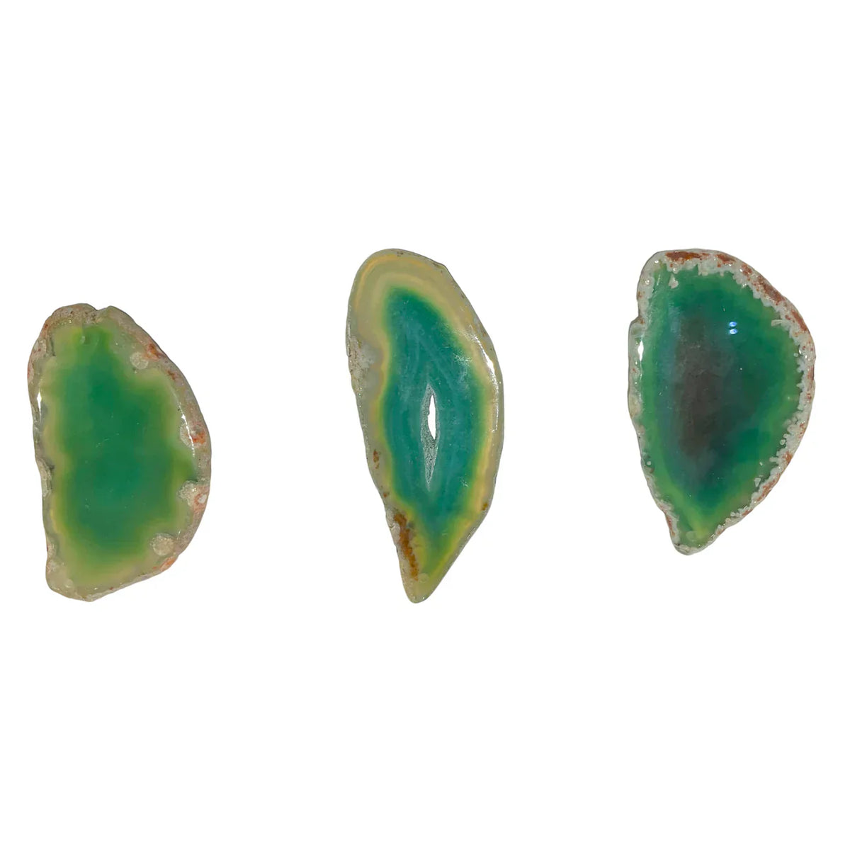 Pendentif tranche d’Agate chauffée percé devant - Foliesbijoux