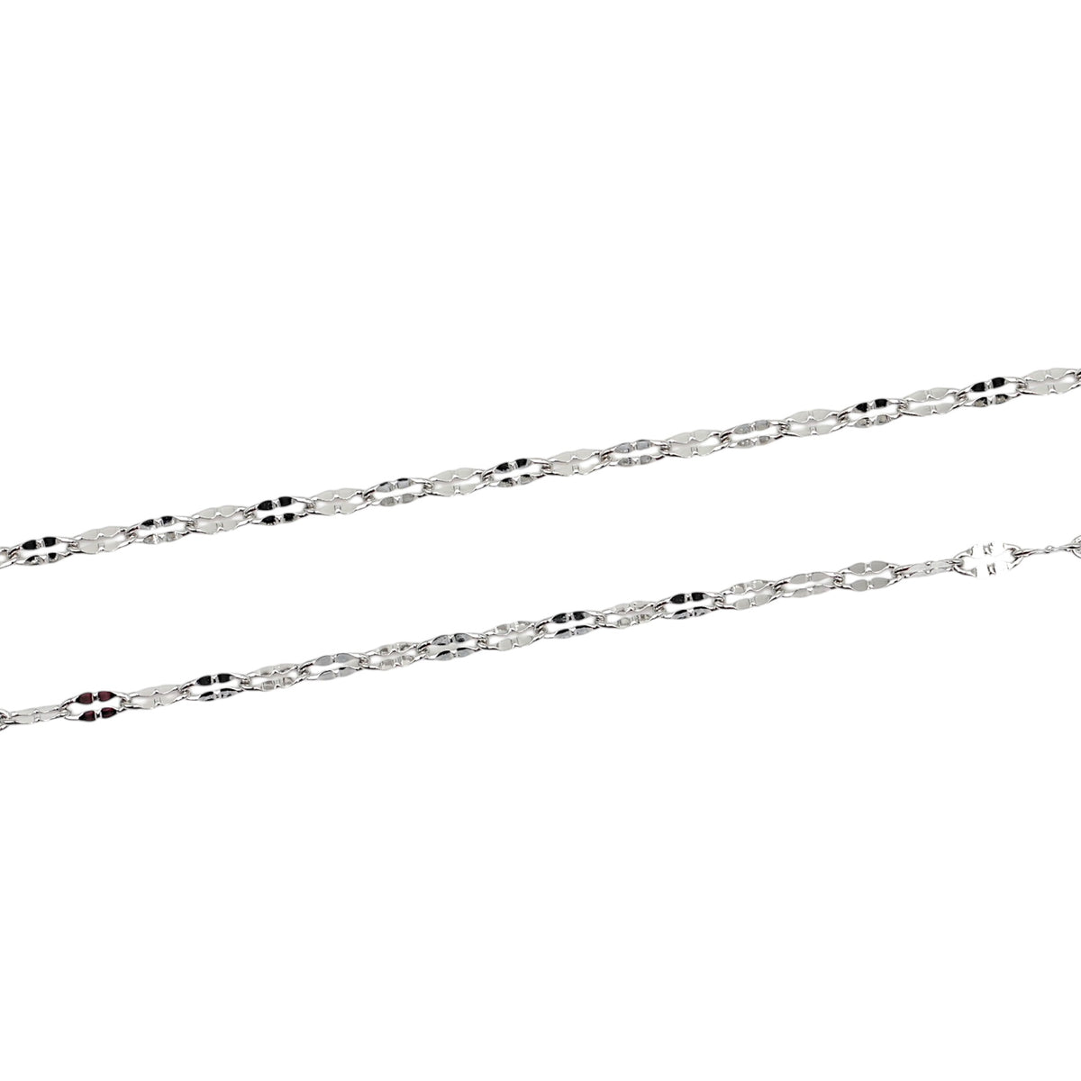 Lot de 10 chaînes en acier inoxydable argenté 50 cm modèle 24