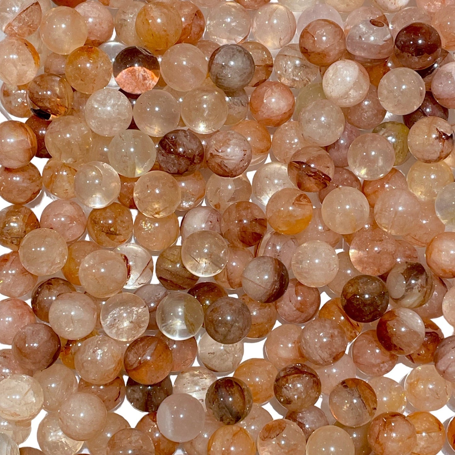 Boule 14 mm Quartz hématoïde rouge non percé - Foliesbijoux