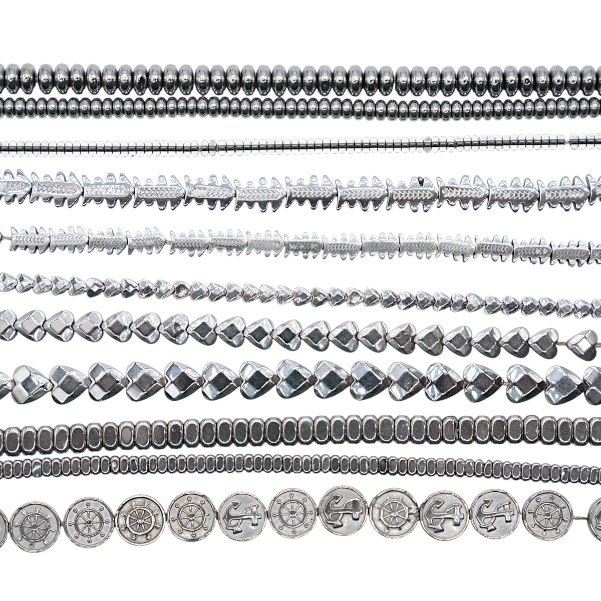 Fil de perle Hématite electroplaquée argenté HEA (270 à 280)