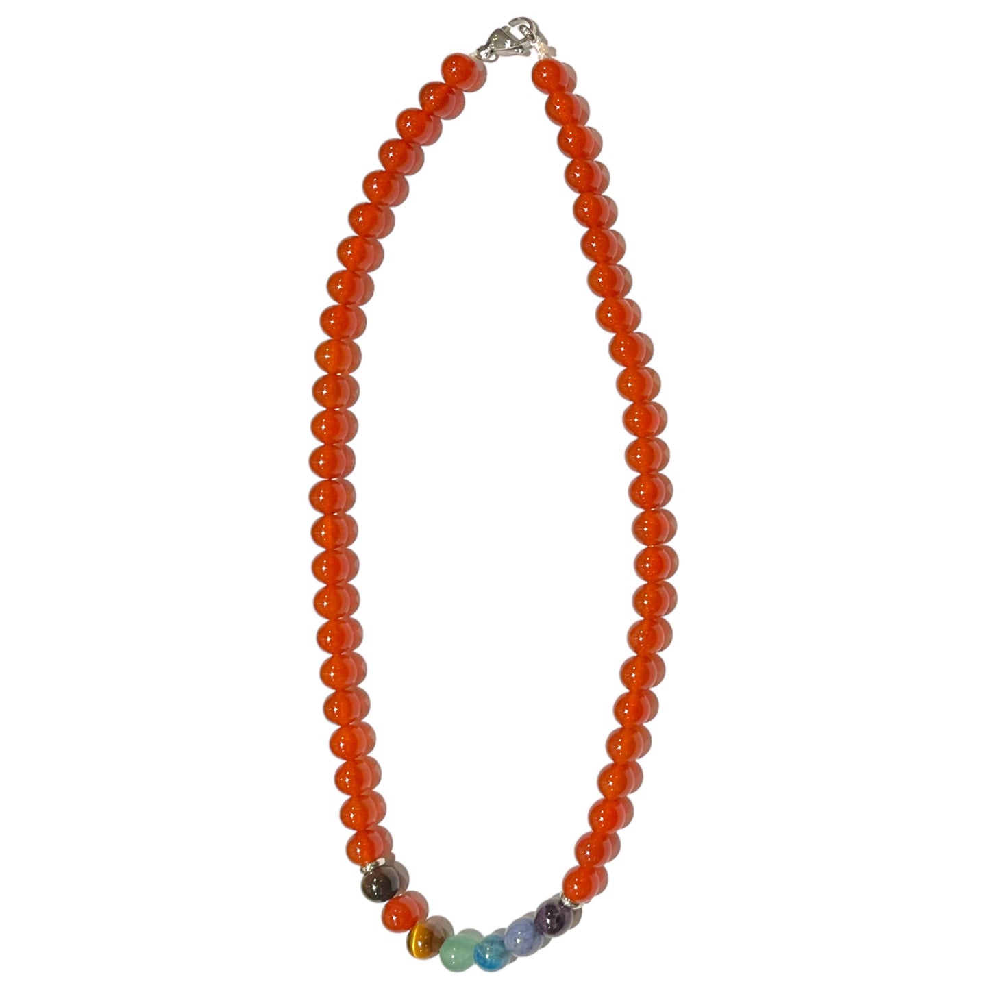 Collier boule 7 Chakras Cornaline - Foliesbijoux