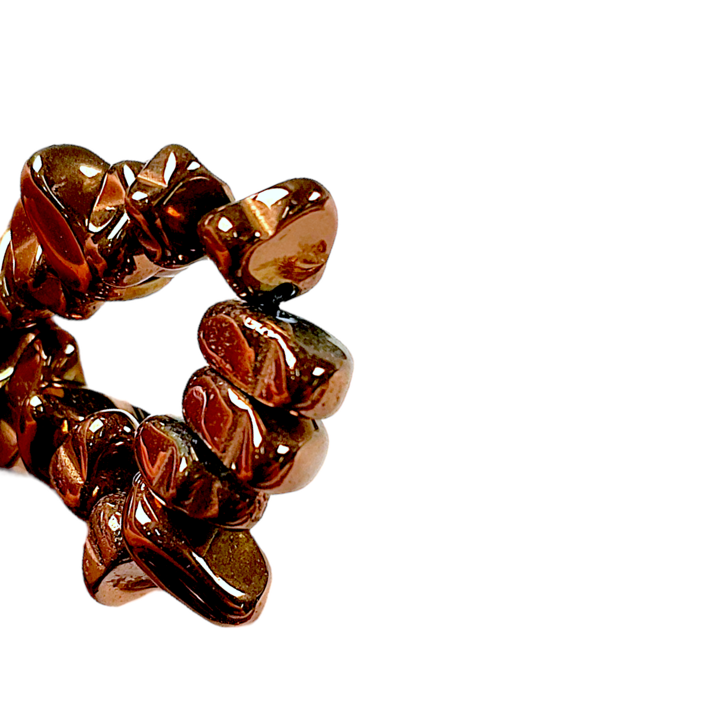 Fil de perle Hématite electroplaqué bronze HEB-19 - Foliesbijoux