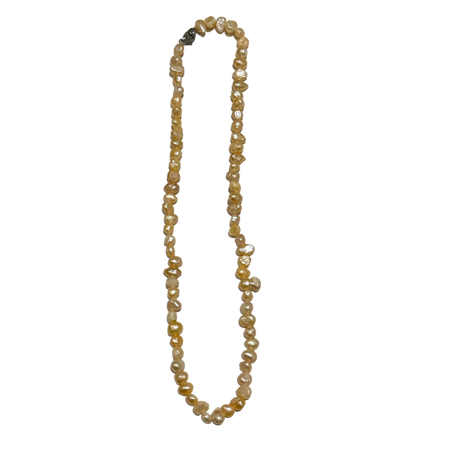 Collier en perles d’eau douce orangée forme libre référence SF1706800 - Foliesbijoux