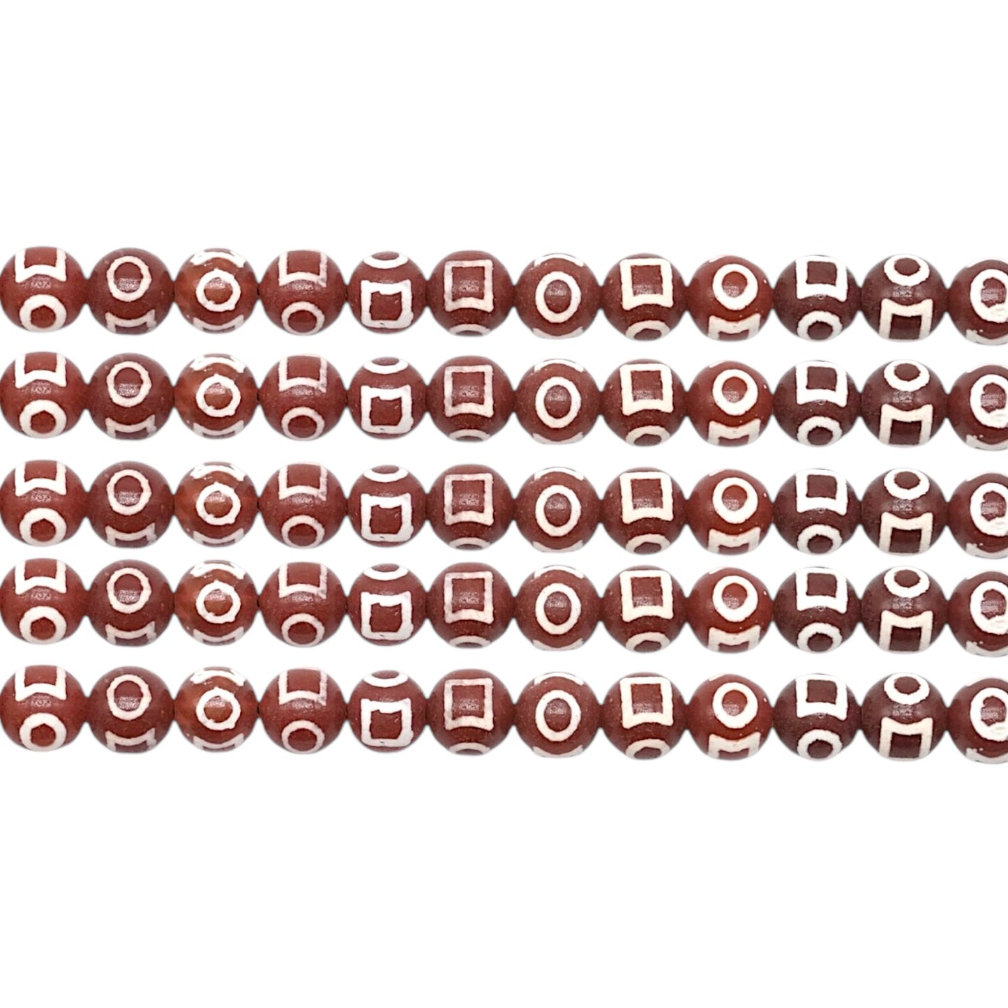 Fil de perle Agate du Tibet Dzi 8 mm #21 - Foliesbijoux