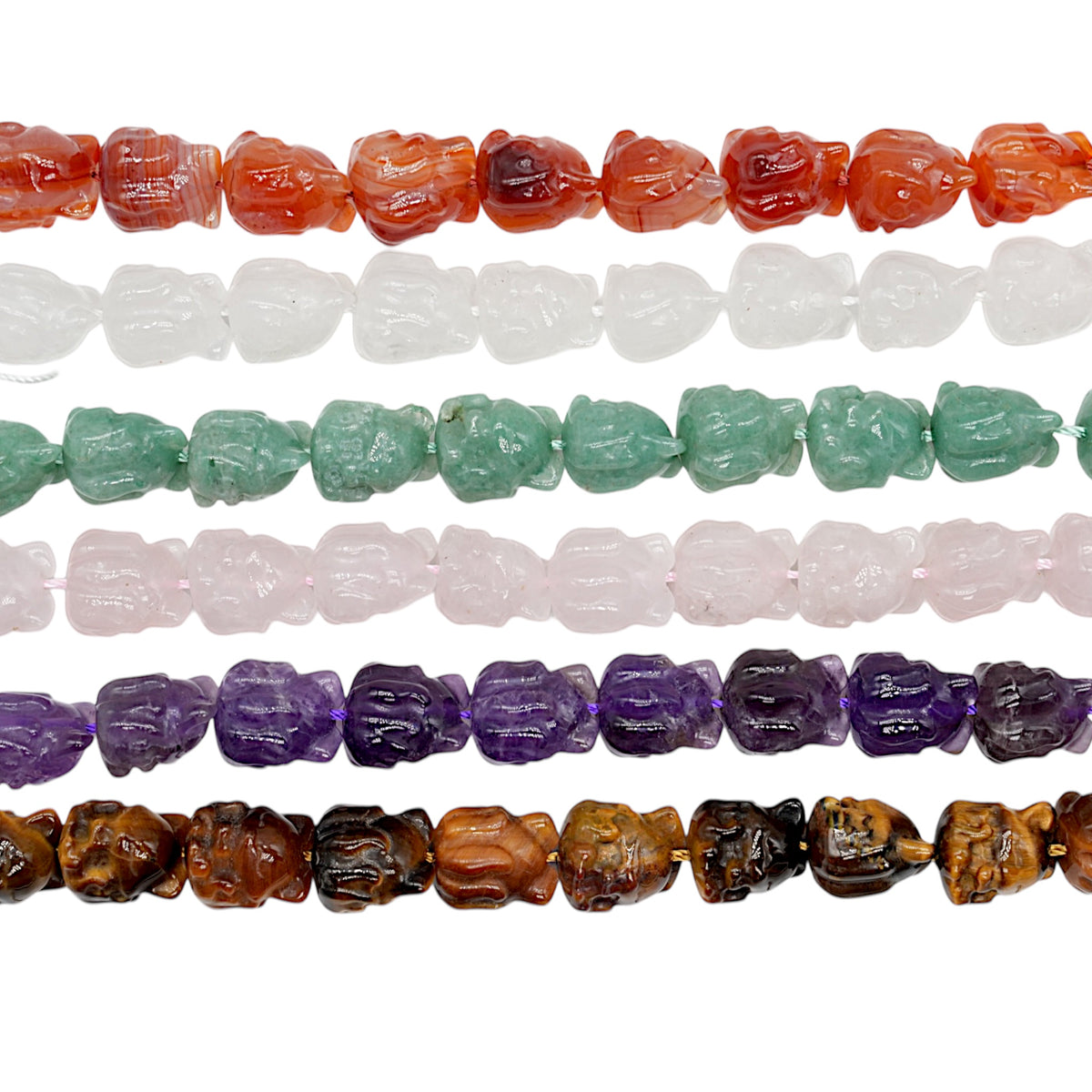 Fil de perle forme Renard Kitsuné à 9 queues 10 mm référence 64 (6 pierres disponible) (Symbole de prospérité & protection négative)