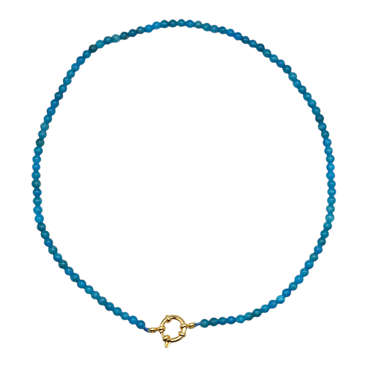 Collier 43 cm en 4 mm avec fermoir boué en acier inoxydable dorée (20 pierres disponibles) - Foliesbijoux