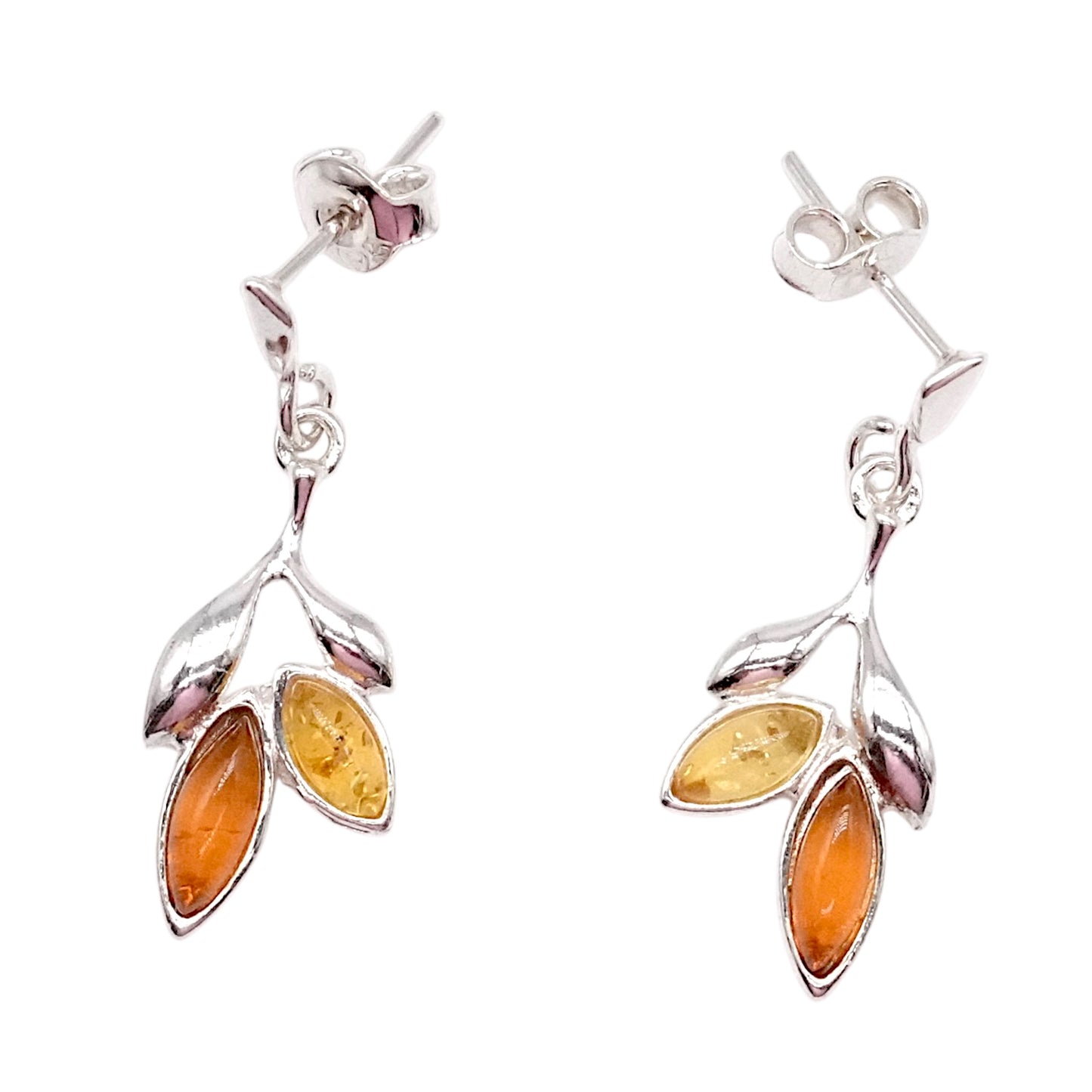 Boucle d'oreille chat ambre & Argent 925 (#03) - Foliesbijoux