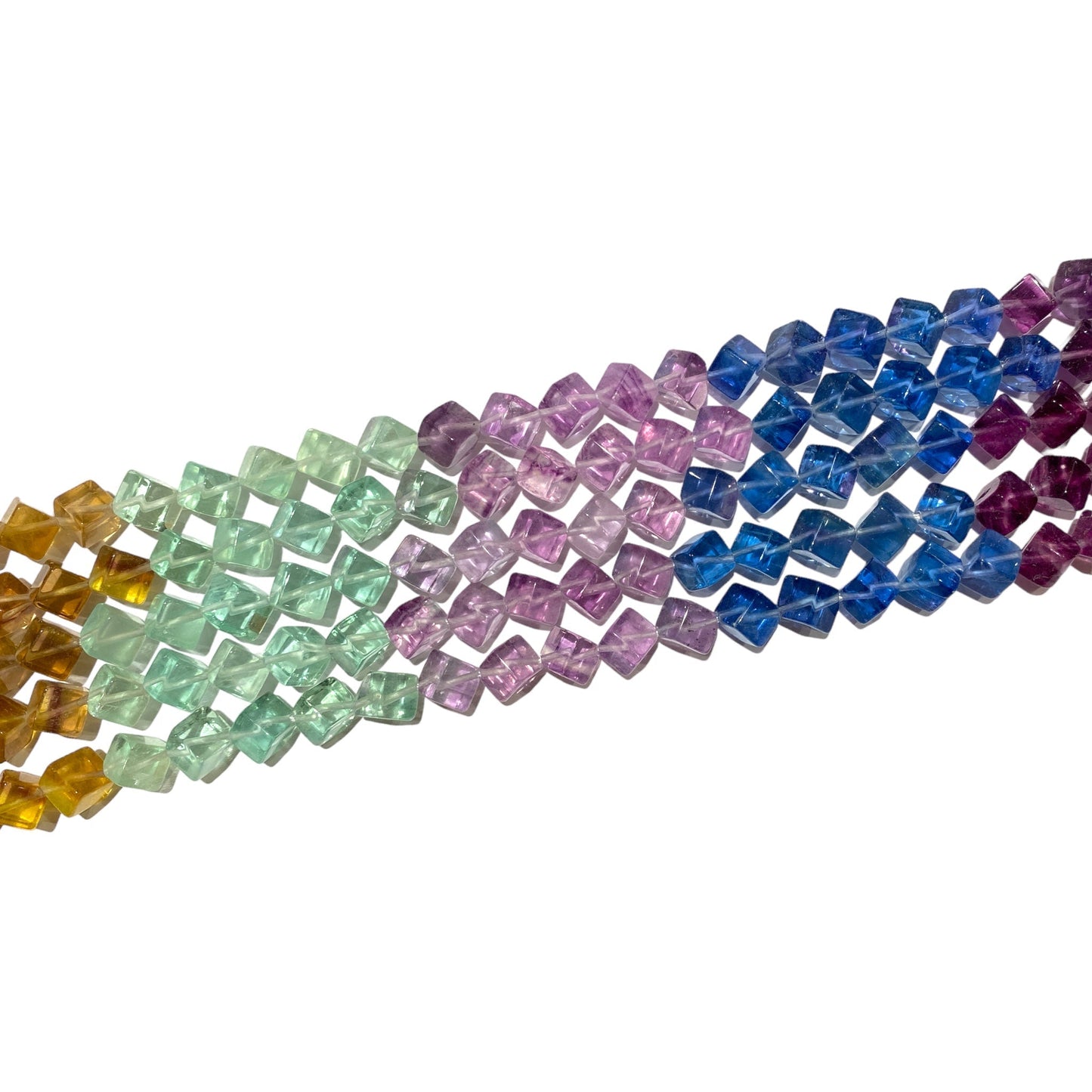 Fil de perles facettées Fluorine multicolore grade AAA 8 mm - Foliesbijoux