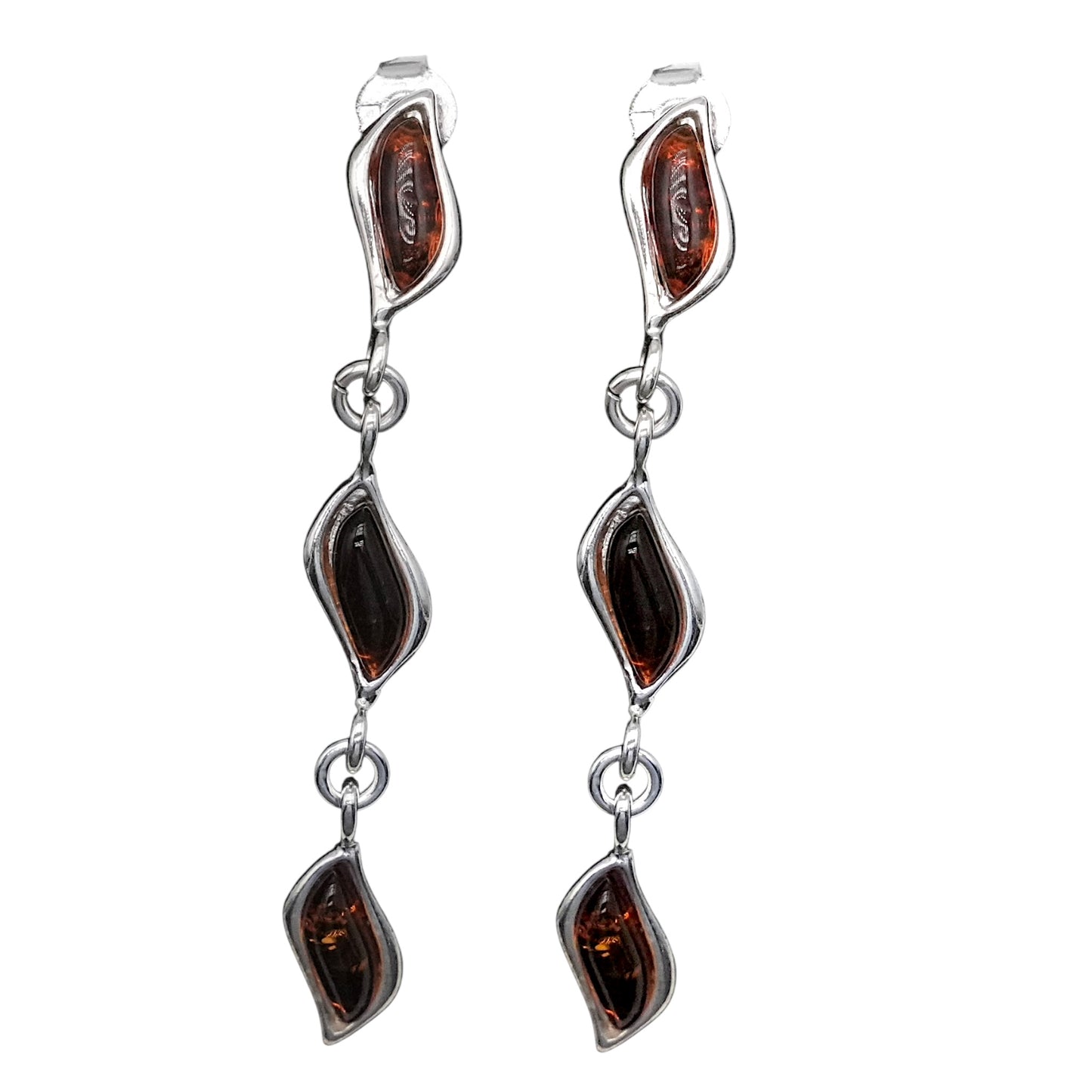 Boucle d'oreille en ambre & Argent 925 (#42) - Foliesbijoux