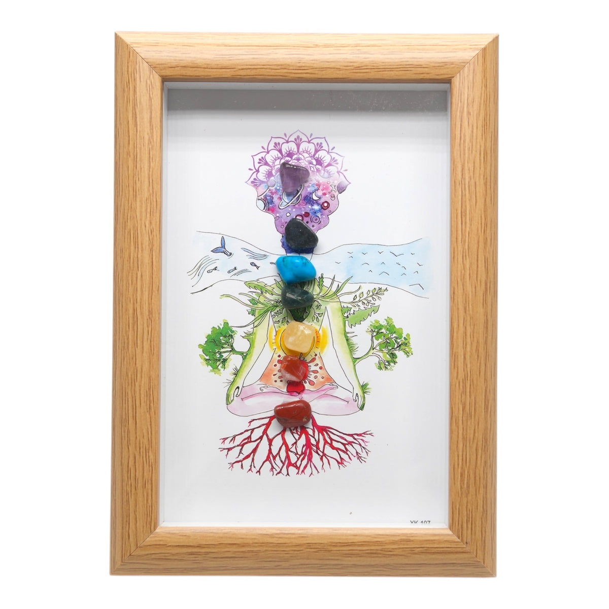 Cadre Alignement des 7 Chakras EAU 17x12 cm