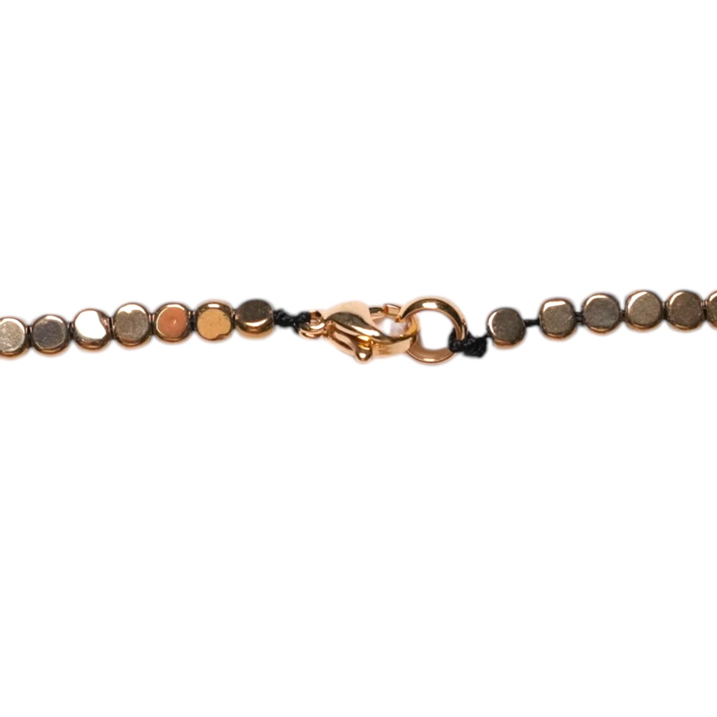 Collier sautoir 70 cm avec fermoir Hématite electroplaquée dorée 4mm forme rond CHD-4 - Foliesbijoux